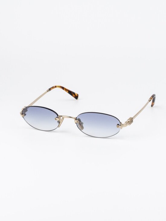 Miu Miu Women Sunglasses Gold Gradient Blue Oval MUA54S ZVN80O NEW AUTHENTIC main image 5
